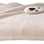 Biddeford Blankets Fleece Electric Heated Throw with Digital Controller – Taupe/Linen