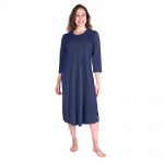 Cool-Jams Women’s Moisture Wicking Long Scoop Neck Nightgown with 3/4 Sleeves