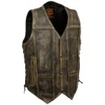 Milwaukee Leather Men’s Brown Distressed 10 Pocket Vest
