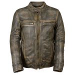 Milwaukee Leather Men’s Brown Distressed Scooter Jacket