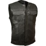 Milwaukee Leather Men’s Collarless Snap/Zip Front Club Vest
