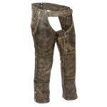 Milwaukee Leather Men’s Distressed Brown Four Pocket Thermal Lined Chap