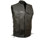 Milwaukee Leather Men’s Side Lace Snap/Zip Front Club Vest