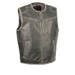 Milwaukee Leather Men’s Vintage Distressed Zipper Front Vest