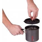 Primus Litech Coffee/Tea Press Kit – incl. Titanium Non-Stick Pot, Fry Pan Lid, Coffee Press