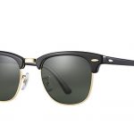 Ray-Ban Clubmaster Classic Sunglasses with Black & Tortoise Frame/Green Classic G-15 Lens