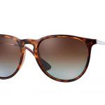 Ray-Ban Erika Classic Sunglasses with Tortoise/Gunmetal Frame/Polarized Brown Gradient Lens