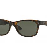 Ray-Ban New Wayfarer Classic Sunglasses with Tortoise Frame/Polarized Green Classic G-15 Lens