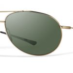Smith Lifestyle Rockford Sunglasses Matte Gold Carbonic Polarized Gray Green