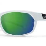 Smith Performance Pivlock Overdrive Sunglasses Matte White Carbonic Green Sol-X Mirror