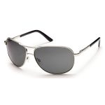 Suncloud Metals Aviator Silver Polarized Gray Sunglasses