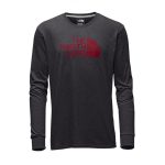 The North Face Men’s Long-Sleeve Half Dome Tee – Dark Grey Heather/Red