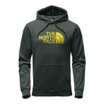 The North Face Men’s Surgent Half Dome Hoodie – Darkest Spruce Heather/Acid Yellow