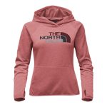 The North Face Women’s Fave Half Dome Pull-Over Hoodie – Faded Rose Heather/Barolo Red Multi