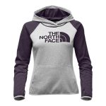 The North Face Women’s Fave Half Dome Pull-Over Hoodie – Light Grey Heather/Dark Eggplant Purple